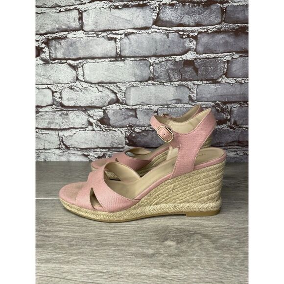 STUART WEITZMAN Mirela II Pink Canvas Espadrille Wedge Sandals Women 9.5B US/40 - Picture 16 of 16